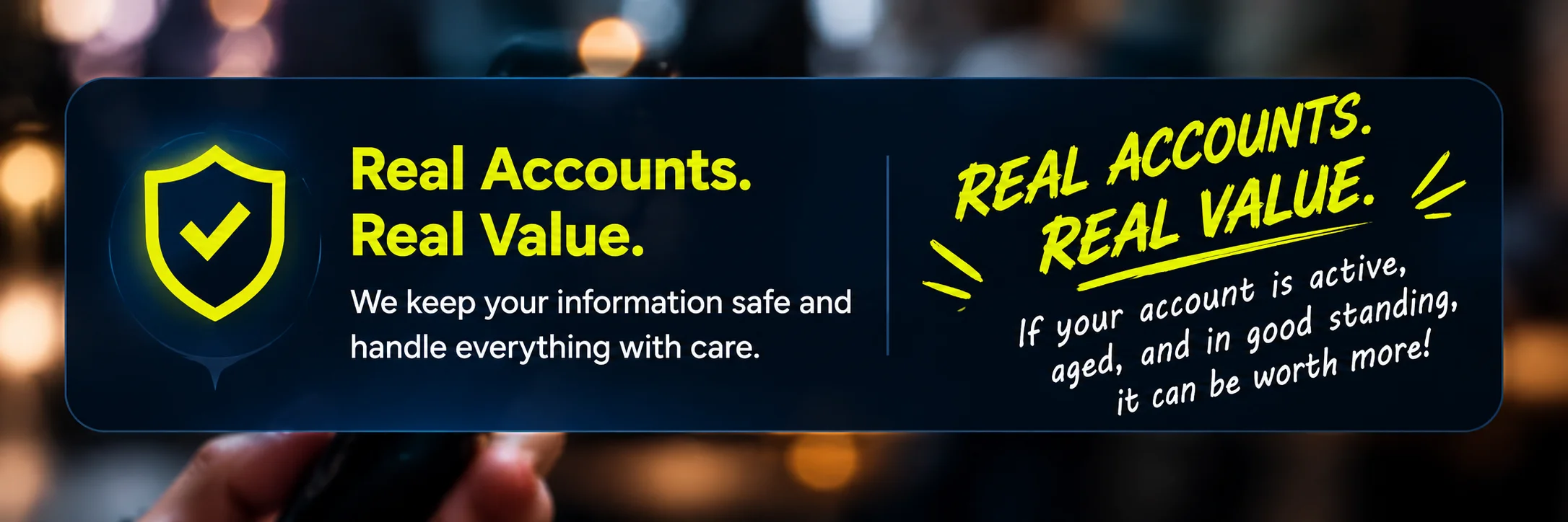 Real accounts real value